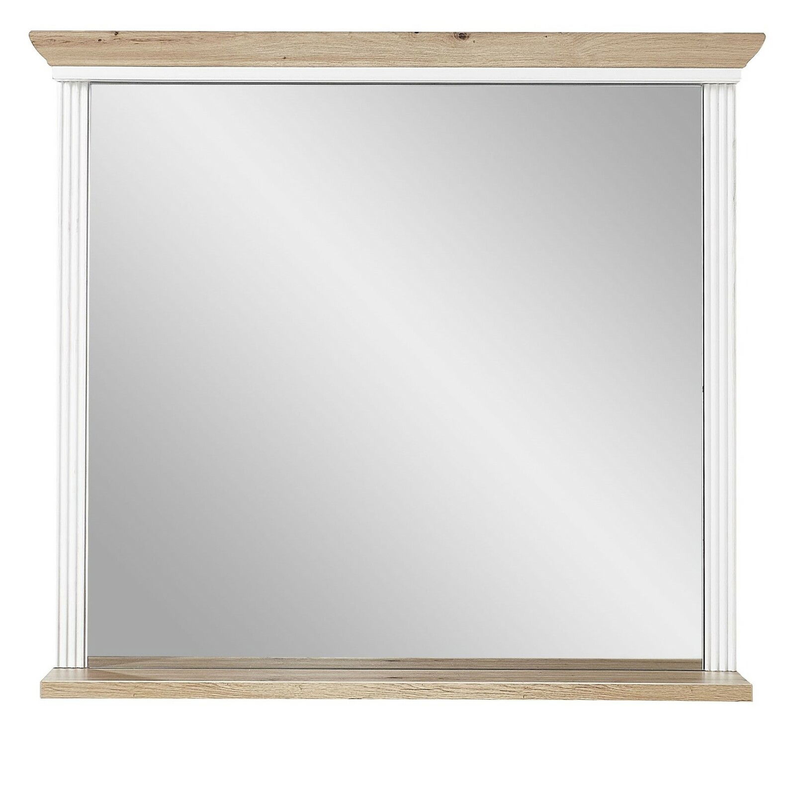 Spiegel mit Holzrahmen, Frontalansicht