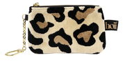 Schlüsseltasche mit Leopardenmuster und goldener Kette, Vorderansicht