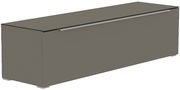 TV-Lowboard in grauer Farbe, seitliche Perspektive