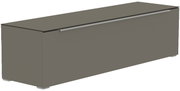 TV-Lowboard in grauer Farbe, seitliche Perspektive