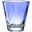 Blaues Trinkglas Twist 220ml, seitliche Perspektive