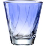 Blaues Trinkglas Twist 220ml, seitliche Perspektive