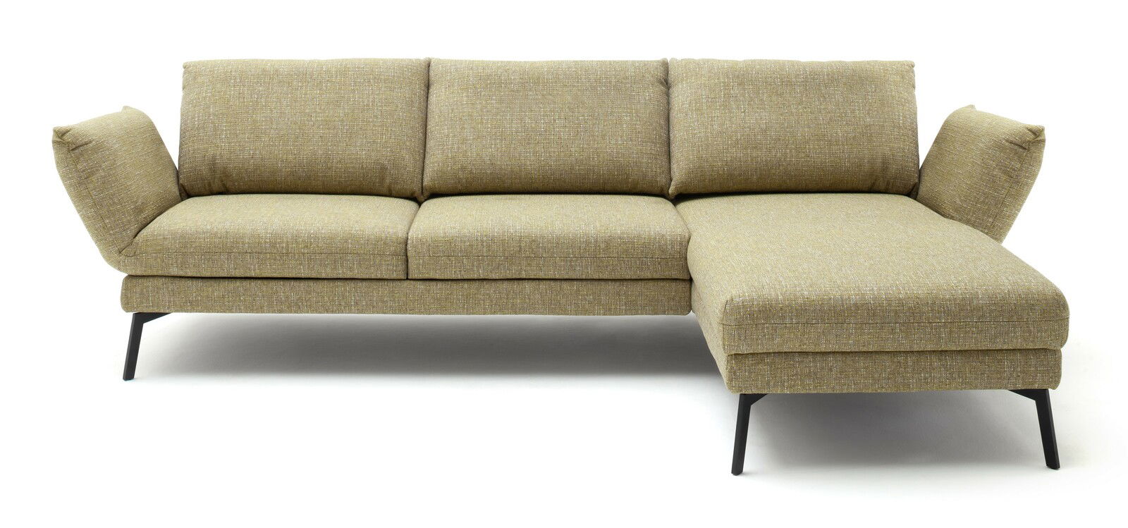 Beige Longchairkombination mit modernem Design, frontal betrachtet