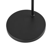 Schwarzer runder Sockel einer Stehleuchte, Ansicht von oben