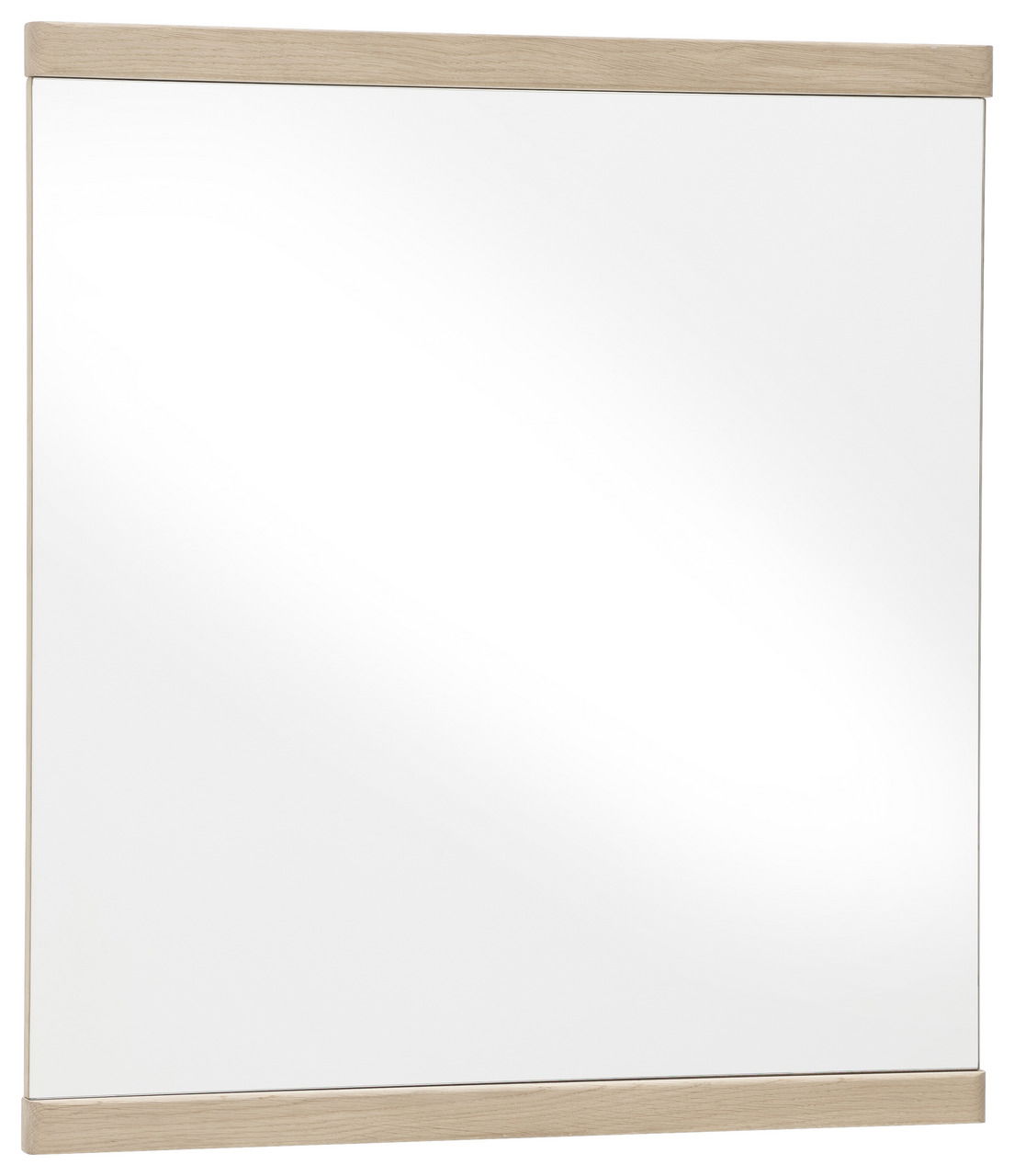Rechteckiger Wandspiegel mit Holzrahmen, Frontalansicht