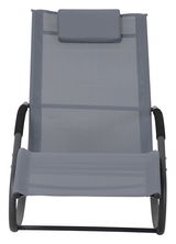 Graue Schaukelliege mit Kopfstütze, Vorderansicht