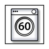 Symbol einer Waschmaschine mit der Zahl 60, Vorderansicht