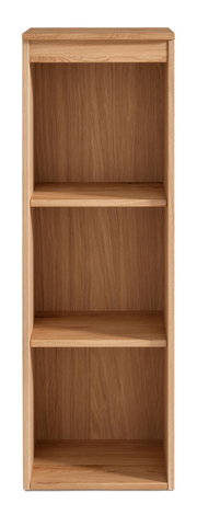 Frontale Ansicht eines hölzernen Aktenregals mit drei Regalböden.