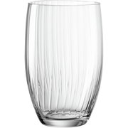 Trinkglas POESIA 460ml mit elegantem Rillenmuster, seitliche Perspektive