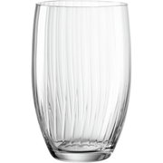 Trinkglas POESIA 460ml mit elegantem Rillenmuster, seitliche Perspektive