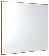 Rechteckiger Spiegel mit Holzrahmen, seitliche Perspektive