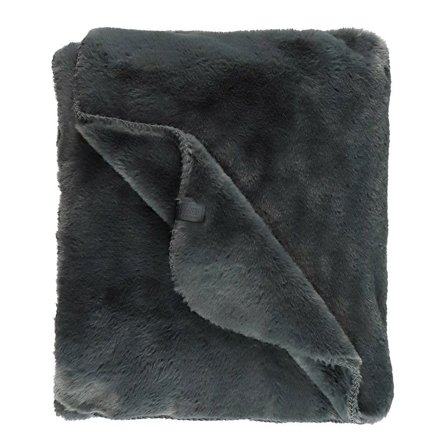 Schöner Wohnen Plaid CHIC Dunkelgraues, flauschiges Plaid in gefalteter Ansicht, Schöner Wohnen Plaid CHIC, 140x200cm