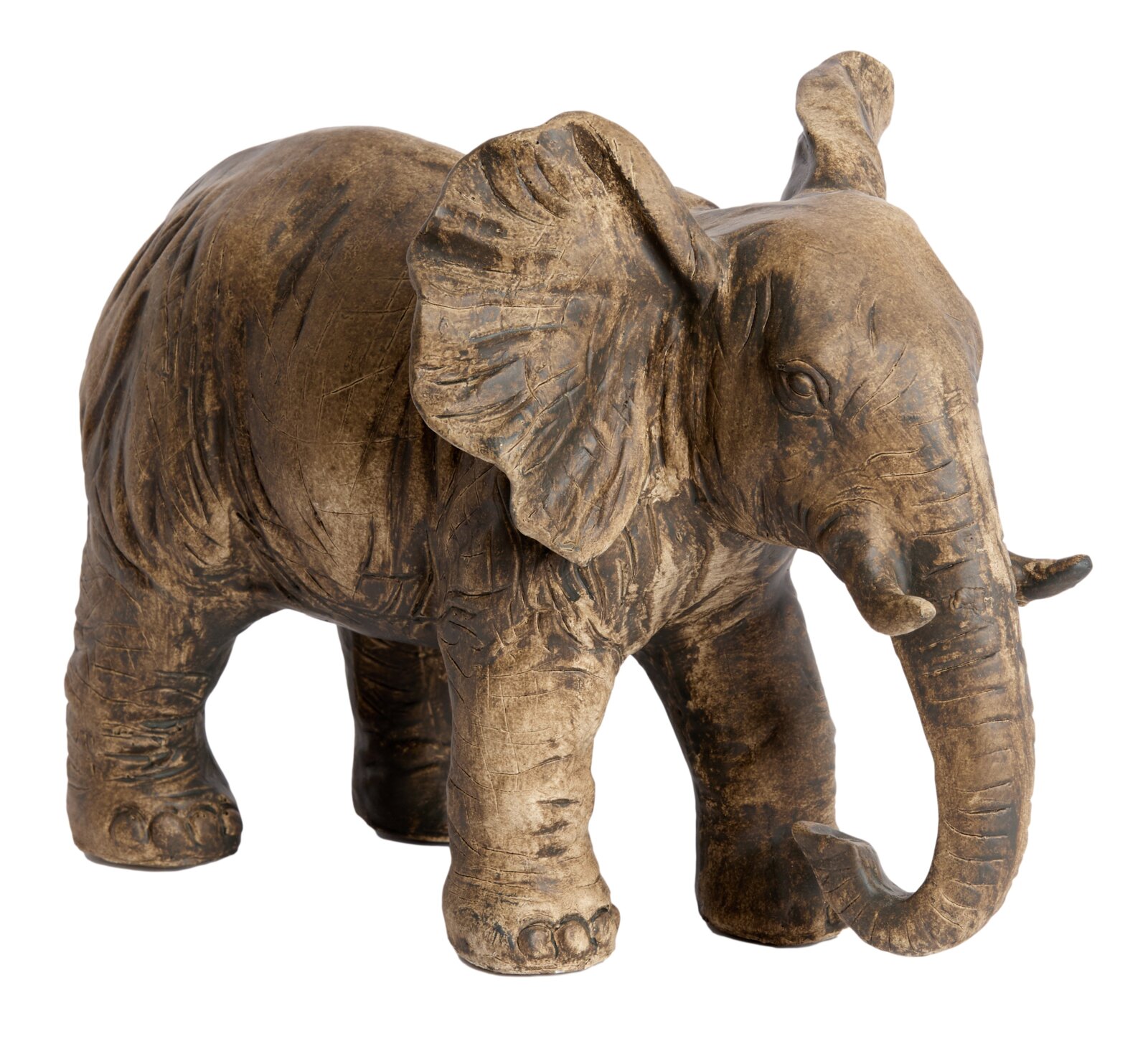 Light&Living Ornament 24cm ELEPHANT Bronzefarbene Elefantenfigur aus seitlicher Perspektive