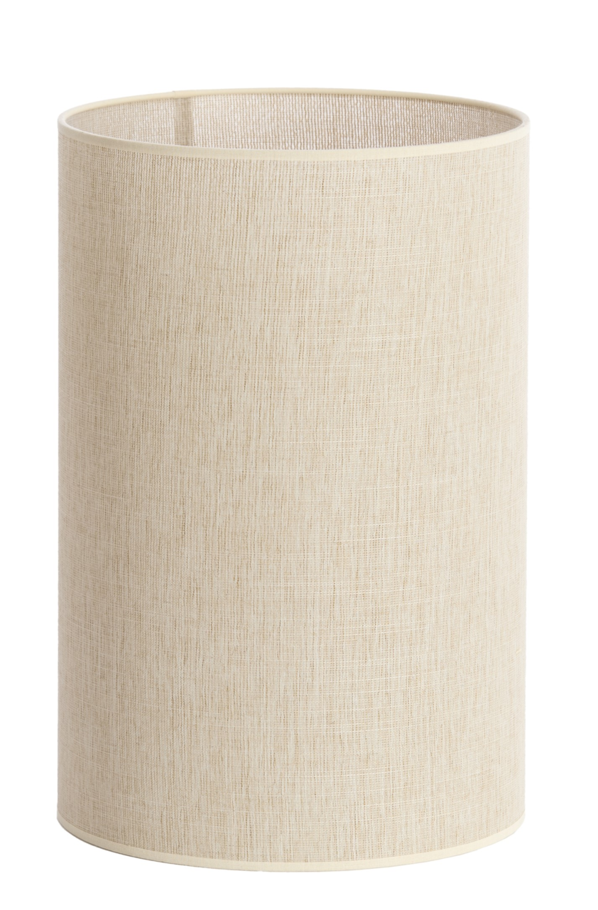 Light&Living Lampenschirm BRESKA Zylindrischer, beiger Lampenschirm aus Stoff, frontal fotografiert.