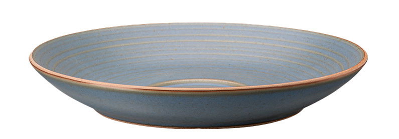 Thomas Cappucchino-Untertasse Nature Blaue Cappuccino-Untertasse aus Keramik, seitliche Perspektive