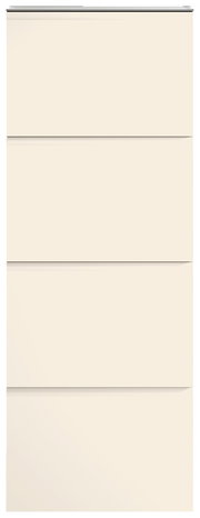 Hängeschuhschrank 4K-T22 in cremeweißer Farbe, frontal abgebildet mit vier Klappen.