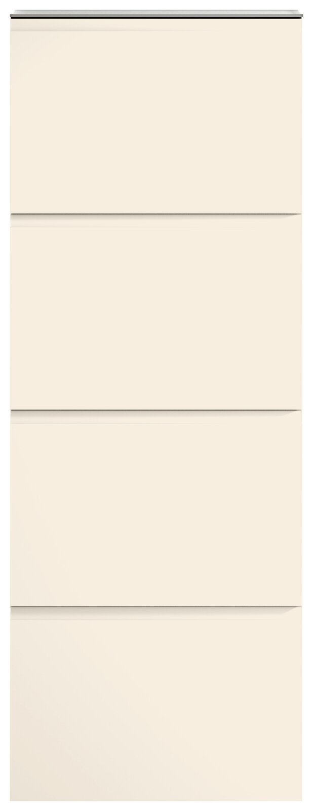 Hängeschuhschrank 4K-T22 in cremeweißer Farbe, frontal abgebildet mit vier Klappen.