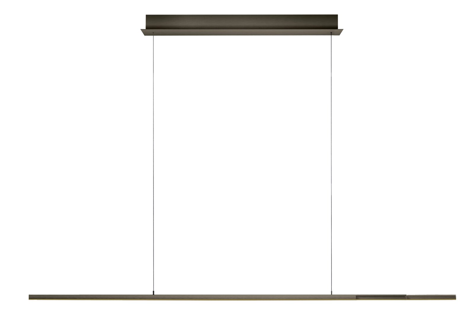 Moderne LED-Pendelleuchte in minimalistischer Ausführung, seitliche Perspektive