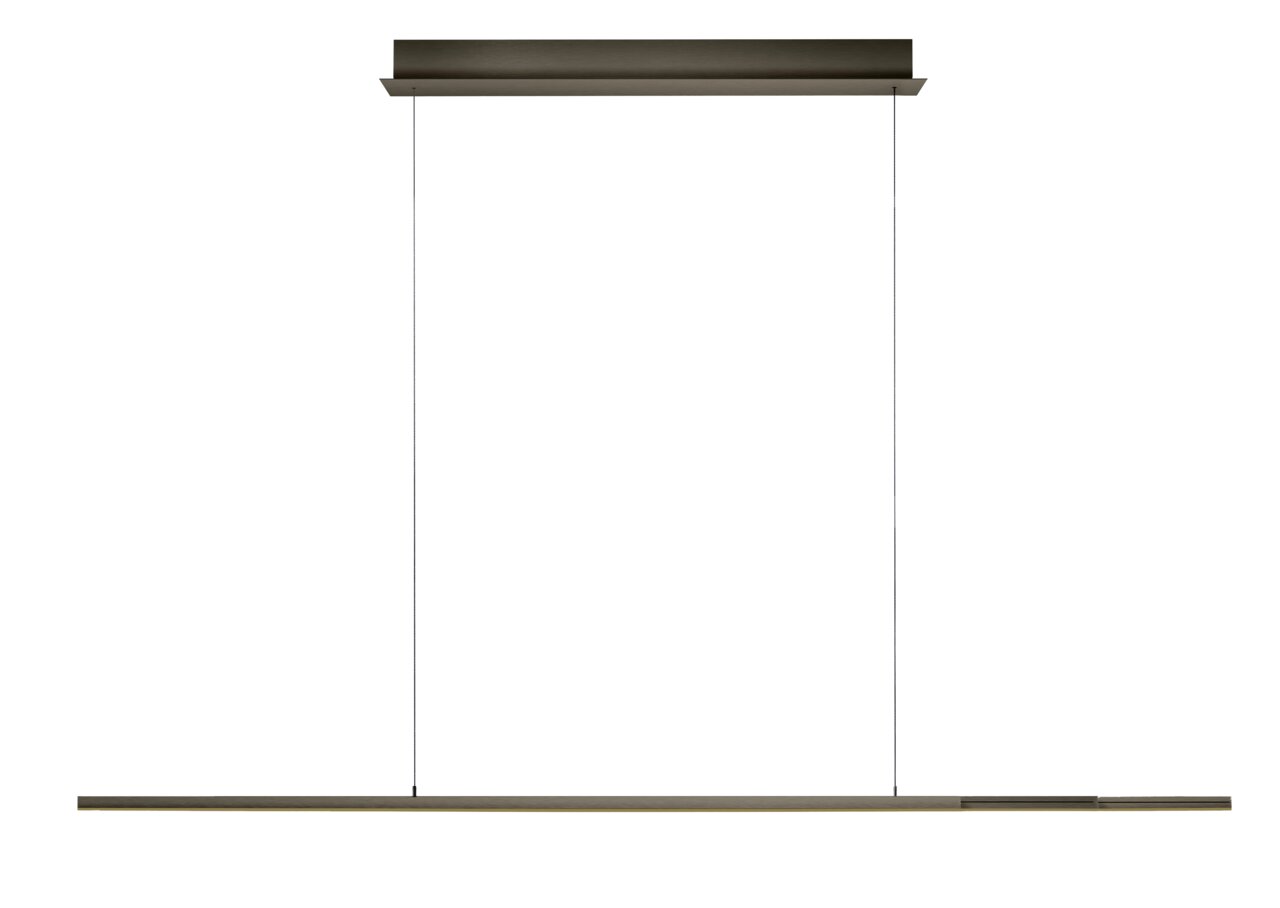 Moderne LED-Pendelleuchte in minimalistischer Ausführung, seitliche Perspektive