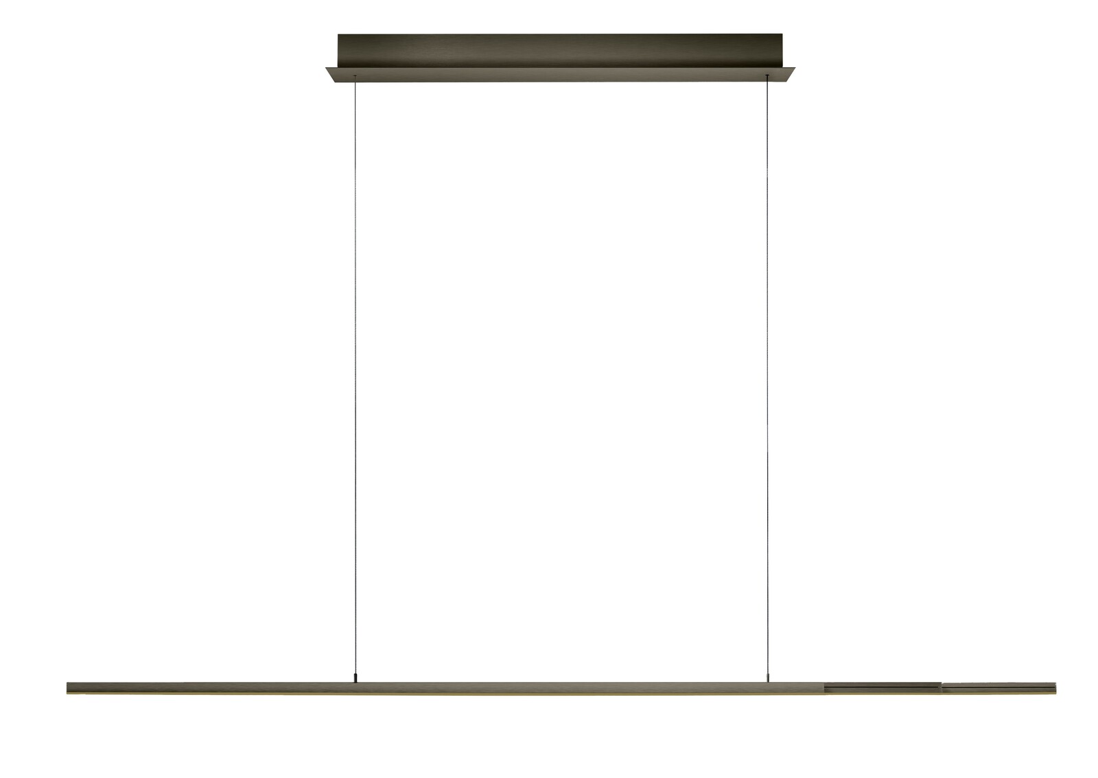 Moderne LED-Pendelleuchte in minimalistischer Ausführung, seitliche Perspektive