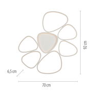 Moderne Deckenleuchte in organischer Form mit mehreren ovalen Elementen, Draufsicht