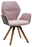 Valnatura Armlehnenstuhl PIANO Moderner Armlehnenstuhl mit rosa Polsterung und Holzbeinen, seitliche Perspektive