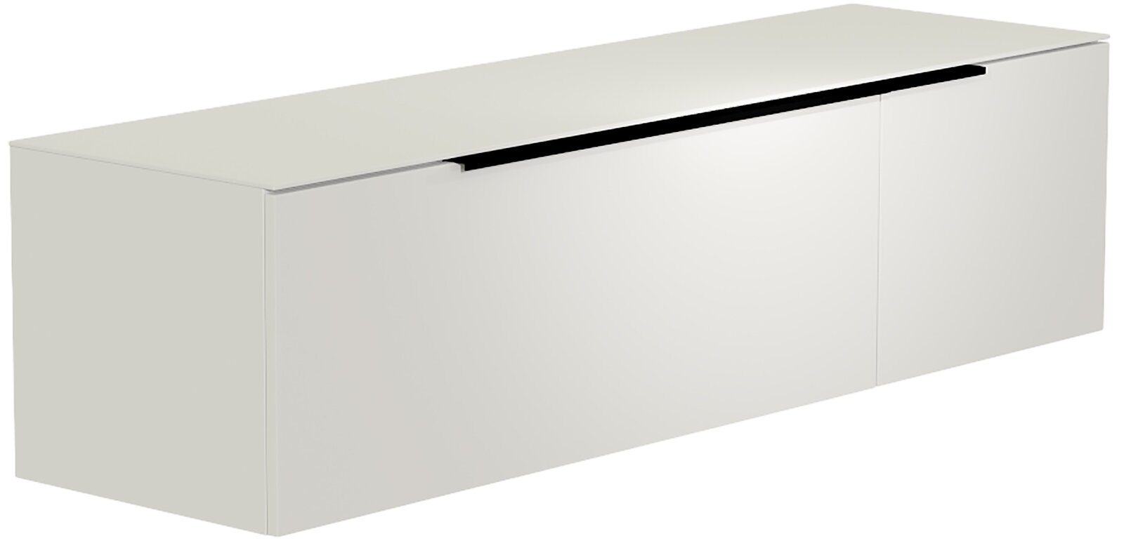 Moderano Hänge-Lowboard BORMIO Weißes Hänge-Lowboard mit zwei Türen, seitliche Perspektive
