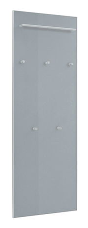 XL-Garderobenpaneel flach VORTINA in seitlicher Perspektive mit mehreren Haken und einer Ablage oben.