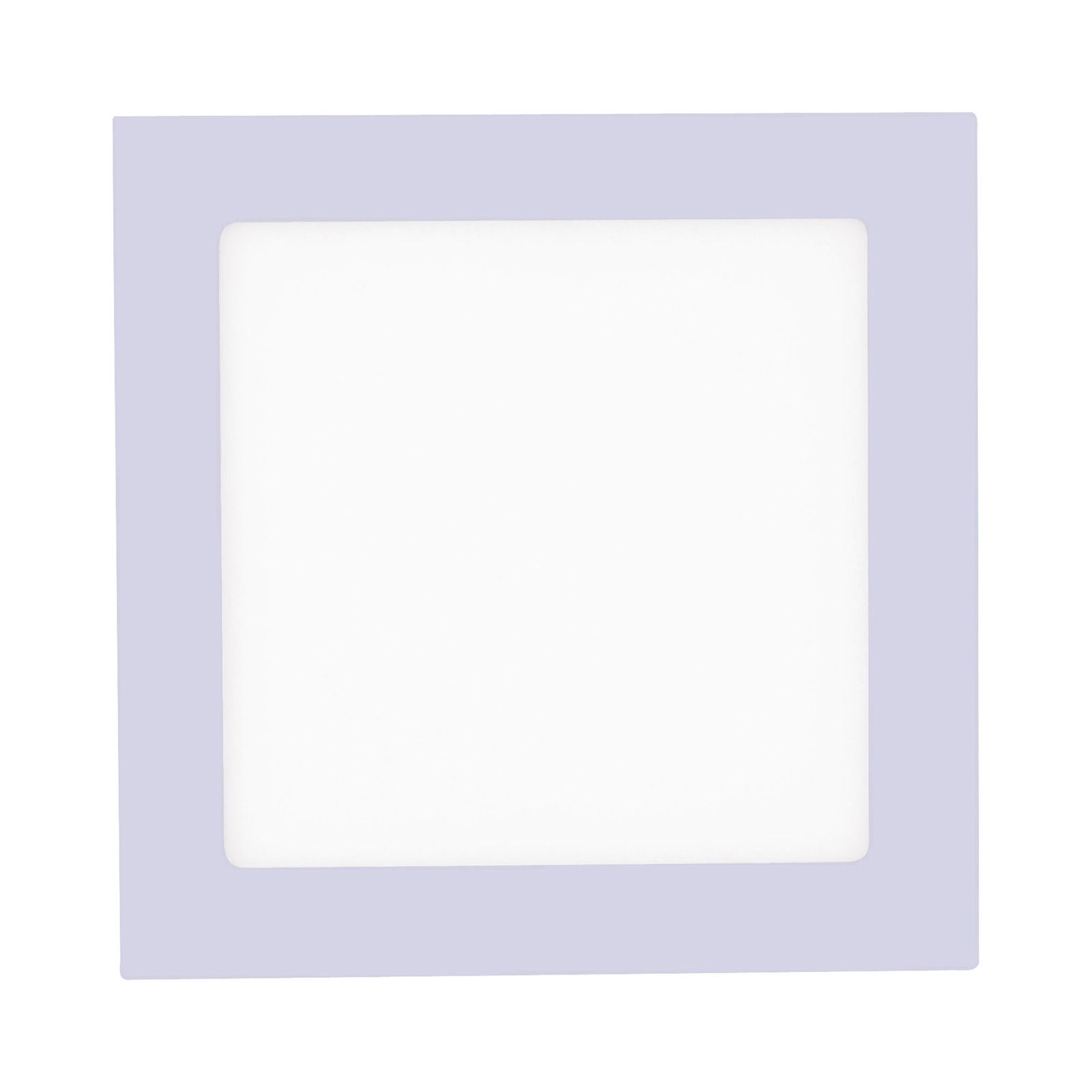 Quadratische Einbau- und Aufbauleuchte OSKAR in weißer Farbe, Ansicht von vorne.