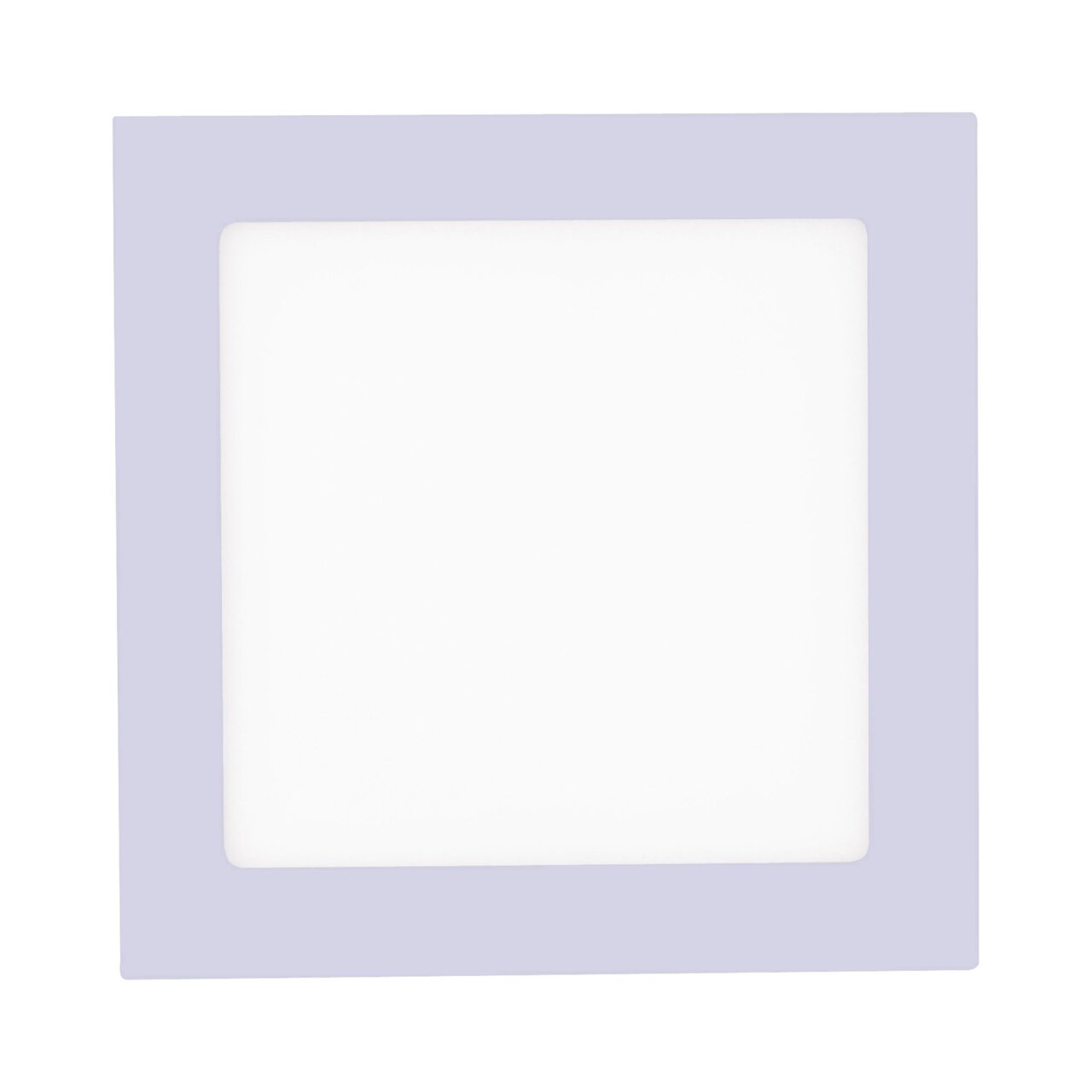 Quadratische Einbau- und Aufbauleuchte OSKAR in weißer Farbe, Ansicht von vorne.