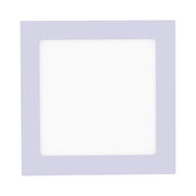 Quadratische Einbau- und Aufbauleuchte OSKAR in weißer Farbe, Ansicht von vorne.