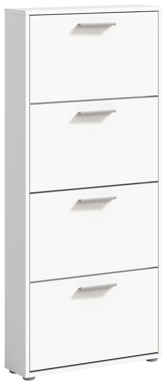 Witte schoenendoos met vier kleppen, zijaanzicht