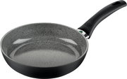 Bratpfanne mit 24 cm Durchmesser, graue Steinoptik, seitliche Perspektive