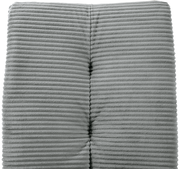 Nahaufnahme eines grauen, gerippten Stoffes eines Schwingstuhlsitzes von oben