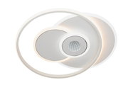 Moderne LED-Deckenleuchte mit kreisförmigem Design, seitliche Perspektive