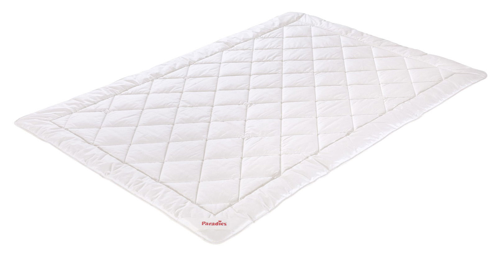 Paradies Zomerbed COOL COMFORT BIO Weiße Sommerbettdecke mit gestepptem Muster, diagonale Ansicht