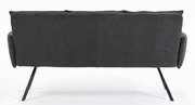 Rückansicht einer dunkelgrauen 3-Sitzer-Bank mit Metallbeinen