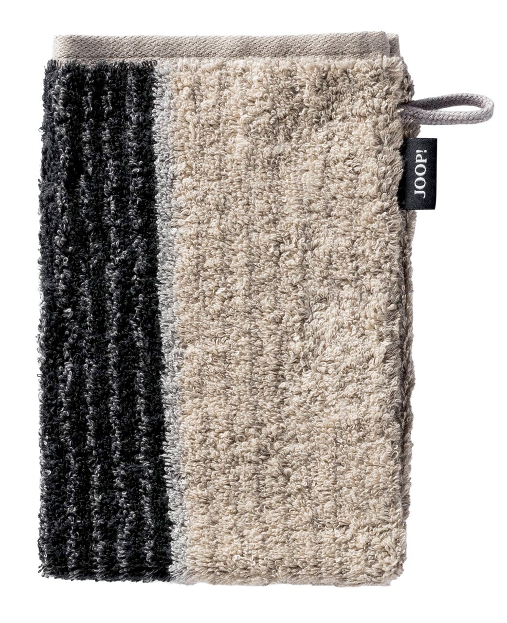 JOOP! Washandschoen SIGNATURE Washandschoen JOOP! SIGNATURE in beige en zwart, vooraanzicht