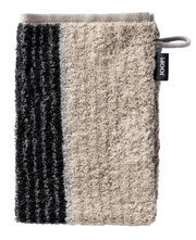 Waschhandschuh JOOP! SIGNATURE in beige und schwarz, Vorderansicht