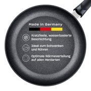 Pfanne 28 cm Adamant Classic, Draufsicht, kratzfeste wasserbasierte Beschichtung, ideal zum Schwenken und Rühren, optimale Wärmeverteilung, Made in Germany