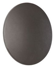 Runde LED-Außenwandleuchte in dunklem Finish, seitliche Perspektive