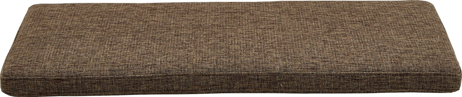 Braunes Sitzkissen in rechteckiger Form, seitliche Perspektive