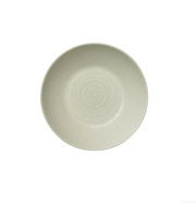 Runde, beige Schale aus Keramik, von oben betrachtet, mit feiner Struktur und dezentem Design.