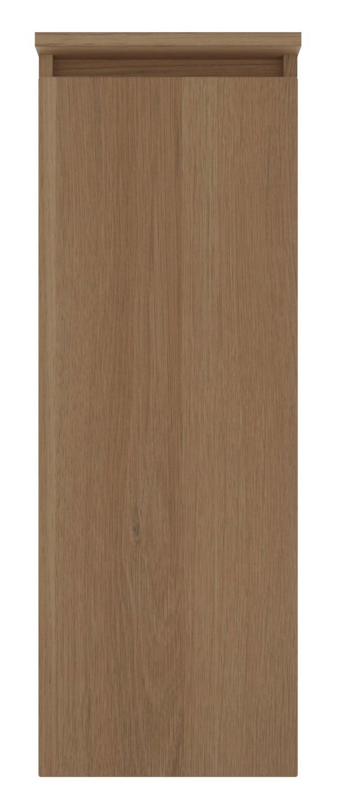 Frontansicht eines hölzernen Highboards mit glatter Oberfläche und natürlicher Holzmaserung.