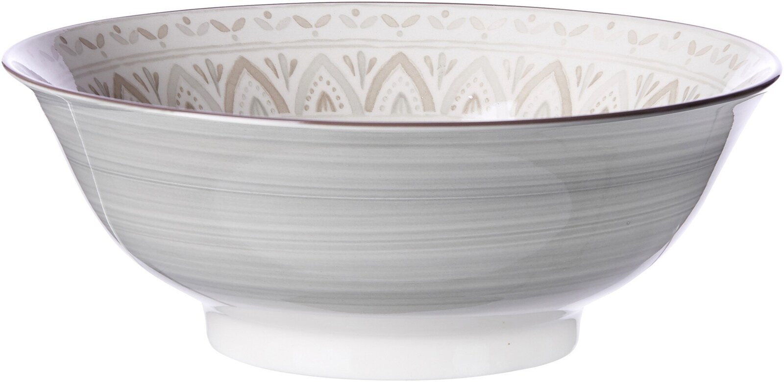 Ritzenhoff & Breker Servierschale VALENCIA Graue Servierschale mit dekorativem Muster, seitliche Perspektive