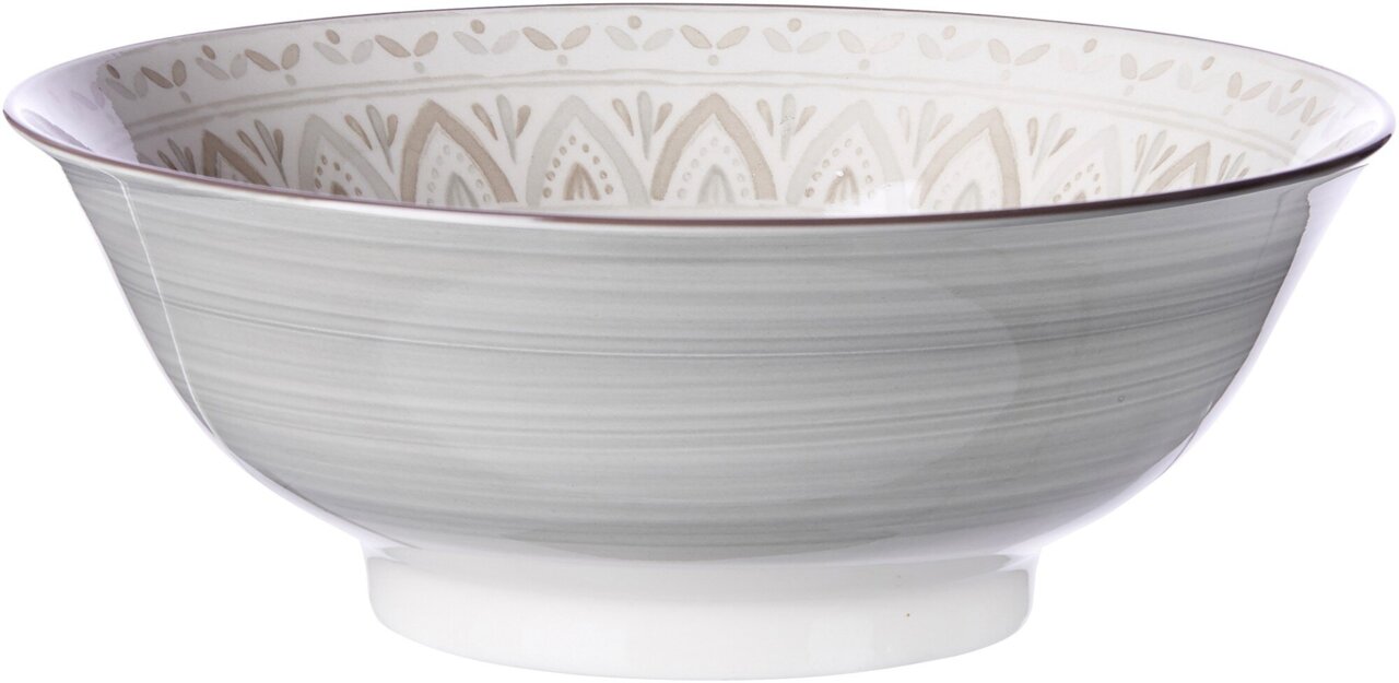 Ritzenhoff & Breker Servierschale VALENCIA Graue Servierschale mit dekorativem Muster, seitliche Perspektive