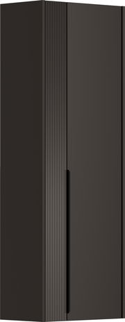 Schwarzer Hängegarderobenschrank mit geriffelter Oberfläche, Frontalansicht