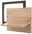 Wandboard aus Holz mit natürlicher Maserung und schwarzem Rahmen, seitliche Perspektive