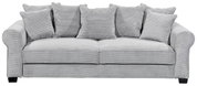 Graues Funktionssofa Hom'in Big Sofa MAUREEN mit mehreren Kissen, Vorderansicht