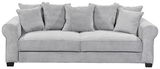 Graues Funktionssofa Hom'in Big Sofa MAUREEN mit mehreren Kissen, Vorderansicht
